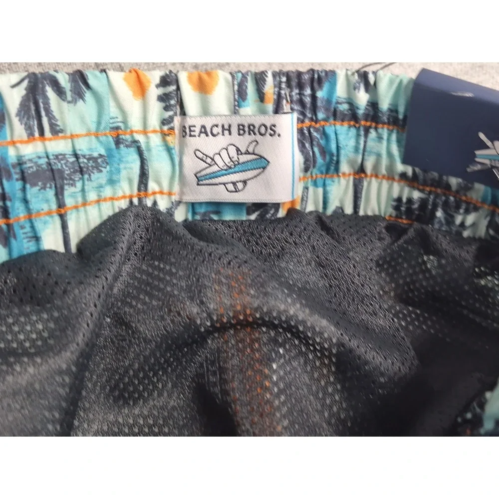 Beach Bros Boys Size 8 Lined UPF Swim Trunks Shorts NEW Tropical Beach Palms